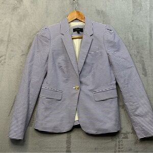 J. Crew Navy and White Striped Blazer